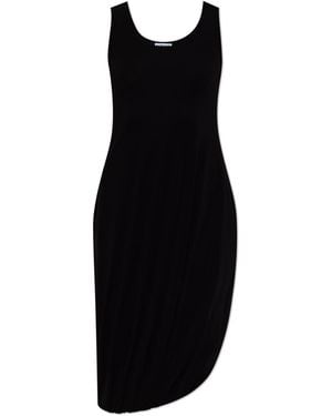 Loewe Asymmetrical Dress With Draping - Black