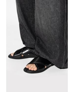 Maison Margiela Leather Slides - Black