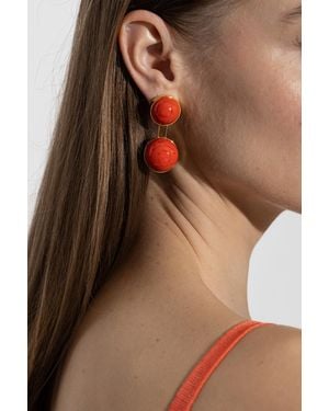 Alaïa Earrings With Ball-Shaped Pendants - Brown