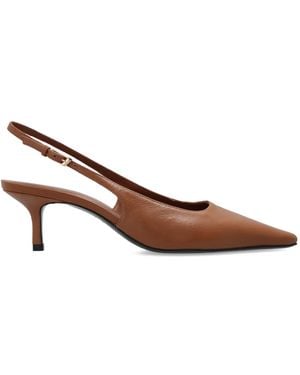 Black Suede Studio Leather Heeled Shoes "Lainey" - Brown