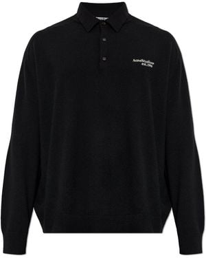 Acne Studios Long-Sleeve Polo - Black
