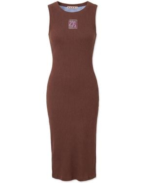 Marni Dress With A Side Slit - Brown