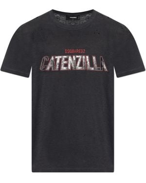 DSquared² T-Shirt With Print - Black