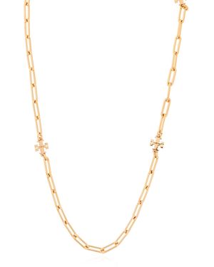 Tory Burch 'Good Luck' Necklace With Logo - Metallic