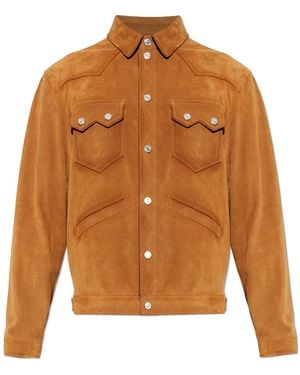 DSquared² Leather Jacket With Pockets - Brown
