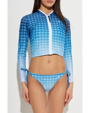 Perfect Moment Long Sleeve Swim Top - Blue