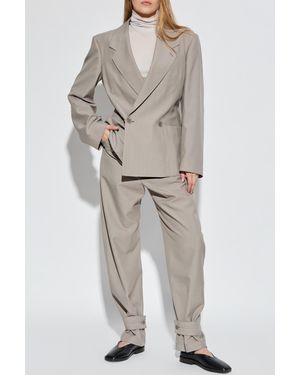 Lemaire Double-Breasted Blazer - Gray