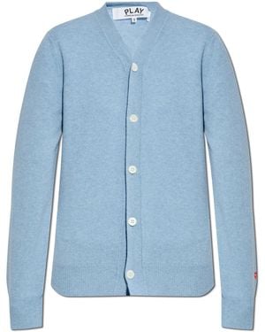 COMME DES GARÇONS PLAY Cardigan With Logo Patch - Blue