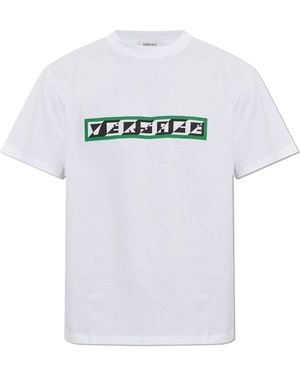 Versace Cotton T-Shirt With Print - White