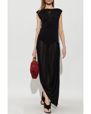 Balmain Asymmetrical Sleeveless Dress - Black