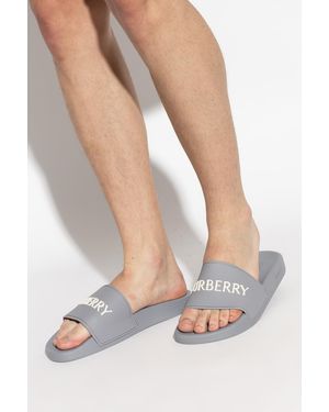 Burberry 'Furley' Slides - White