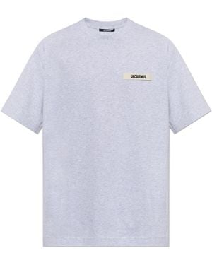 Jacquemus T-Shirt With Logo Patch - Grey