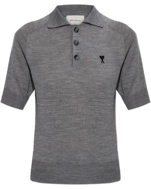 Ami Paris Wool Polo - Grey