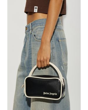 Palm Angels Leather Bag With Logo - Black