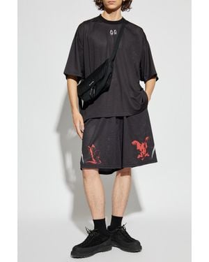44 Label Group Perforated Shorts - Black