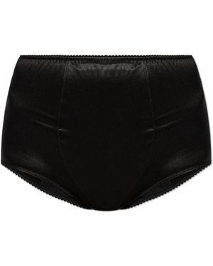 Dolce & Gabbana High-Waisted Silk Briefs - Black