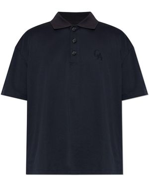 Giorgio Armani Polo With Embroidered Logo - Blue