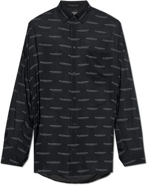 Balenciaga Shirt With Monogram - Blue