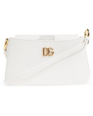 Dolce & Gabbana Leather Bag With Logo - White