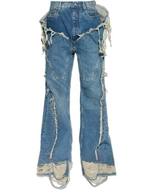 Rick Owens Jeans With A Vintage Effect - Blue