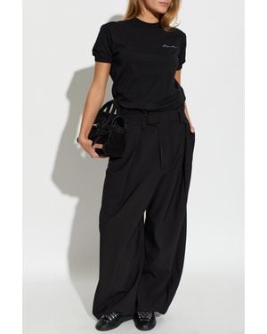 DSquared² Cotton T-Shirt With Puff Sleeves - Black