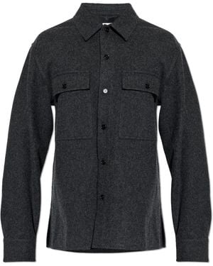 Jil Sander Wool Shirt With Pockets - Black