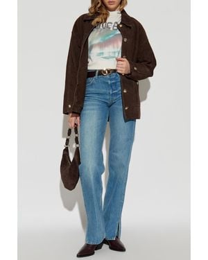 Anine Bing "Luca" Suede Jacket - Blue