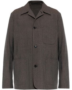 Paul Smith Wool Blazer With Check Pattern - Grey