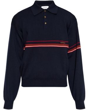 Versace Long-Sleeve Polo - Blue