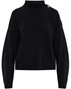 Versace Jumper With A Stand-Up Collar - Black