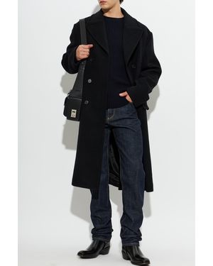Fendi Wool Coat With Single Vent - Black
