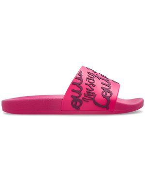 Versace Jeans Couture Rubber Slides With Raised Logo - Pink
