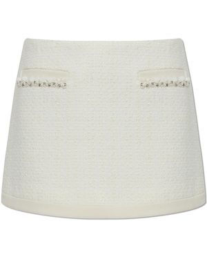 LoveShackFancy 'Rhonna' Tweed Mini Skirt - White
