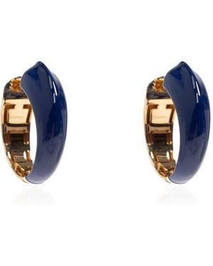Jil Sander Brass Earrings - Blue
