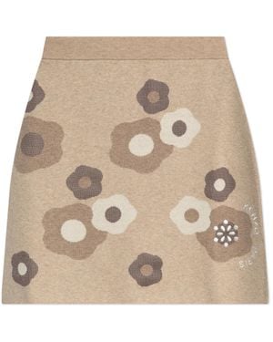 KENZO Floral Motif Skirt - Natural