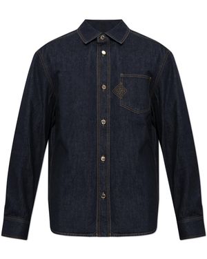 CASABLANCA Denim Shirt With Pocket - Blue