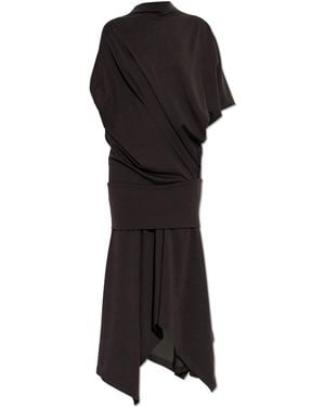 Lemaire Asymmetrical Dress With Draping - Black