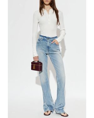 Courreges Ribbed Slim-Fit Polo - Blue
