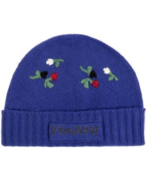 Marni Cap With Embroidery - Blue