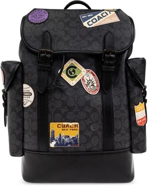 COACH Backpack With Colourful Patches - Black