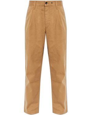Rag & Bone Cotton Trousers With Tapered Legs - Natural