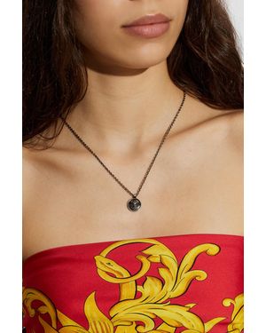 Versace Brass Necklace With Pendant - Red
