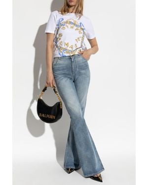 Balmain T-Shirt With Colorful Print - White