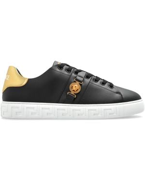 Versace Leather Sports Shoes - Black