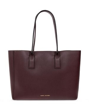 Marc Jacobs Leather Tote Bag With Logo - Purple
