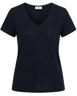 American Vintage V-Neck T-Shirt - Blue