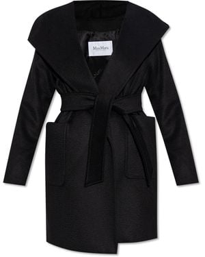 MaxMara RIALTO フーデットコート 黒 38 Max Mara MaxMara マックスマーラ RIALTO フード付コート