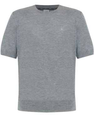 Burberry Cashmere T-Shirt "Tom" - Grey