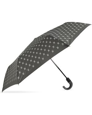 Moschino Folding Umbrella With Monogram - Grey
