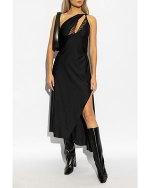Coperni Satin Dress With Lace Trim - Black